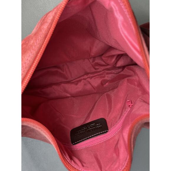 Maurizio Taiuti Suede Leather Hobo Bag Salmon Slouchy Shoulder Tote Purse Italy - Picture 6 of 10